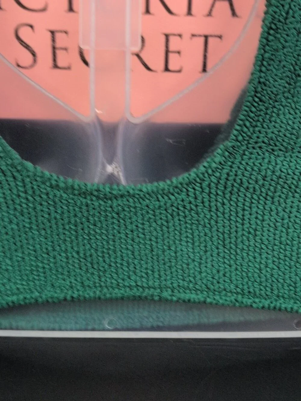 Victoria's Secret Swim Crinkle Scoop Bralette Bikini Top Size XS/S Jaguar Green